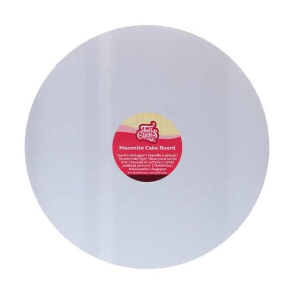 Masonite Cake Board Round - 25cm - White